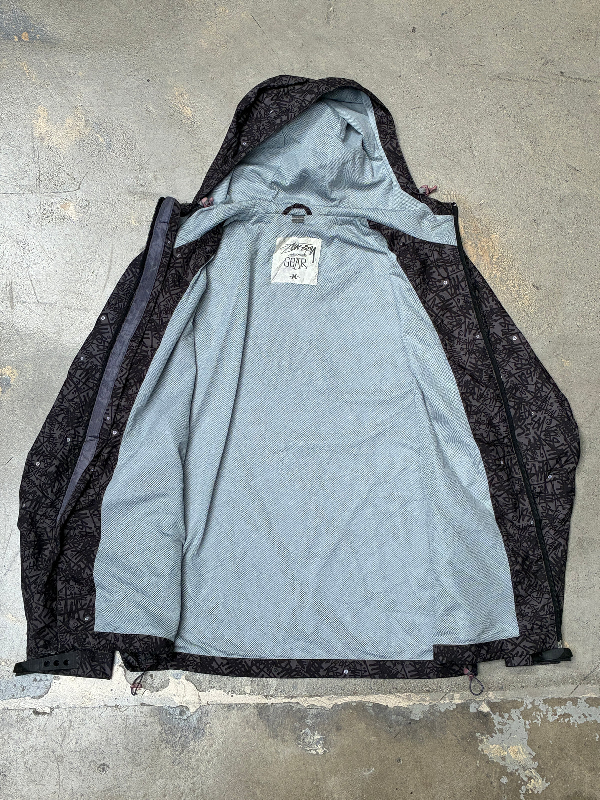 Vintage Stussy Windbreaker Zip-up Black Medium