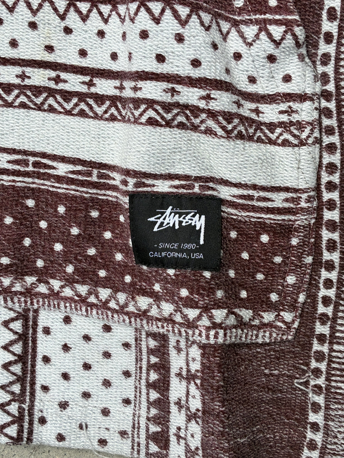 Vintage Stussy Poncho Red Large (Pre-Owned)