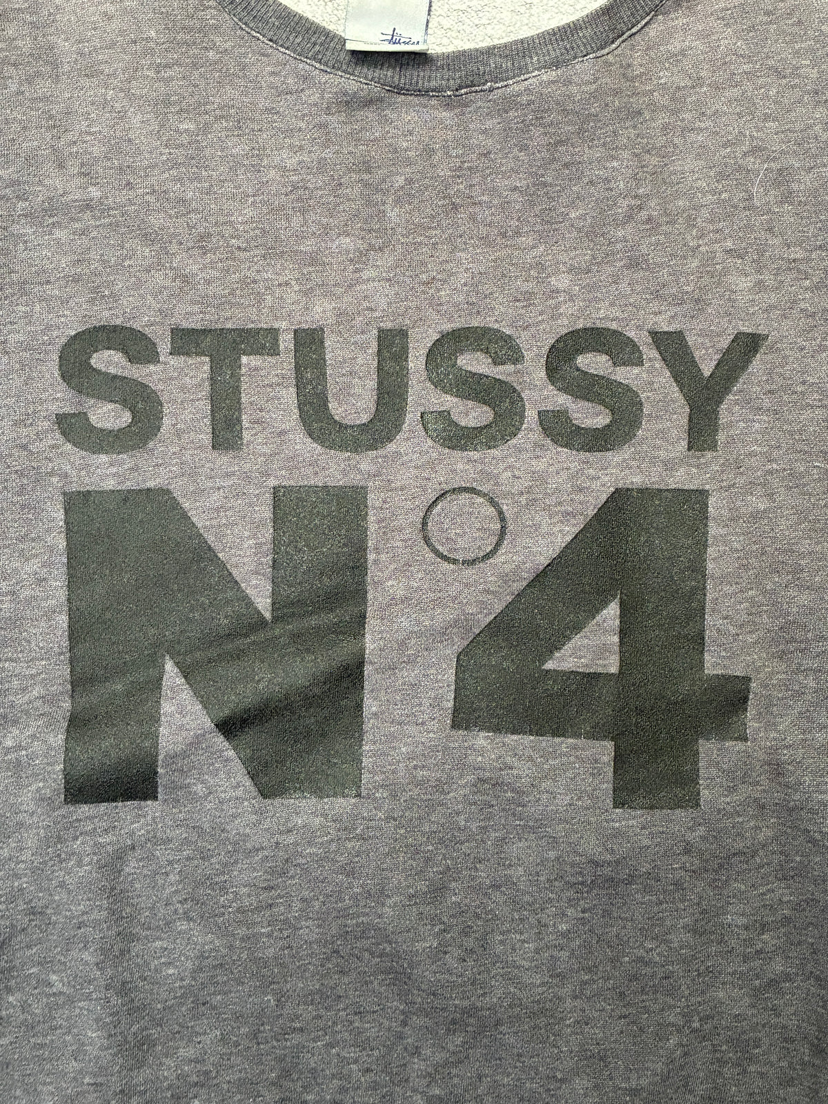 Vintage Stussy NO.4 Crewneck Charcoal Grey Medium (Pre-Owned)
