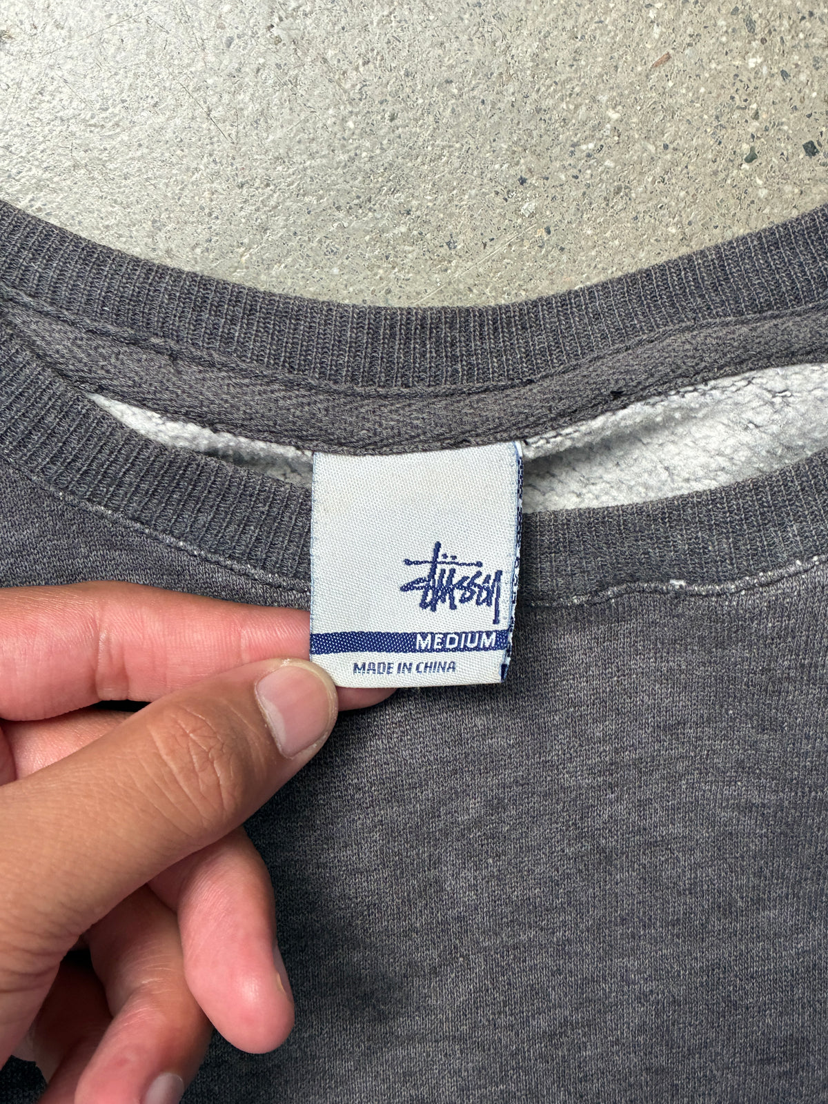 Vintage Stussy NO.4 Crewneck Charcoal Grey Medium (Pre-Owned)