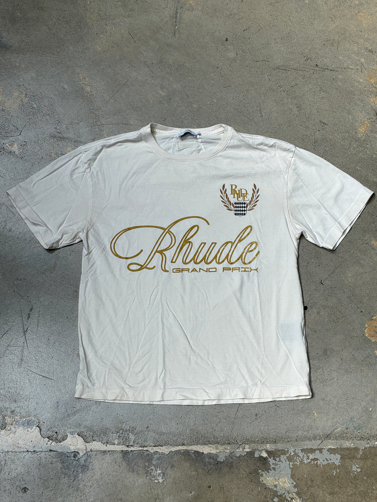 Rhude Grand Prix T-Shirt White Small (Pre-Owned)