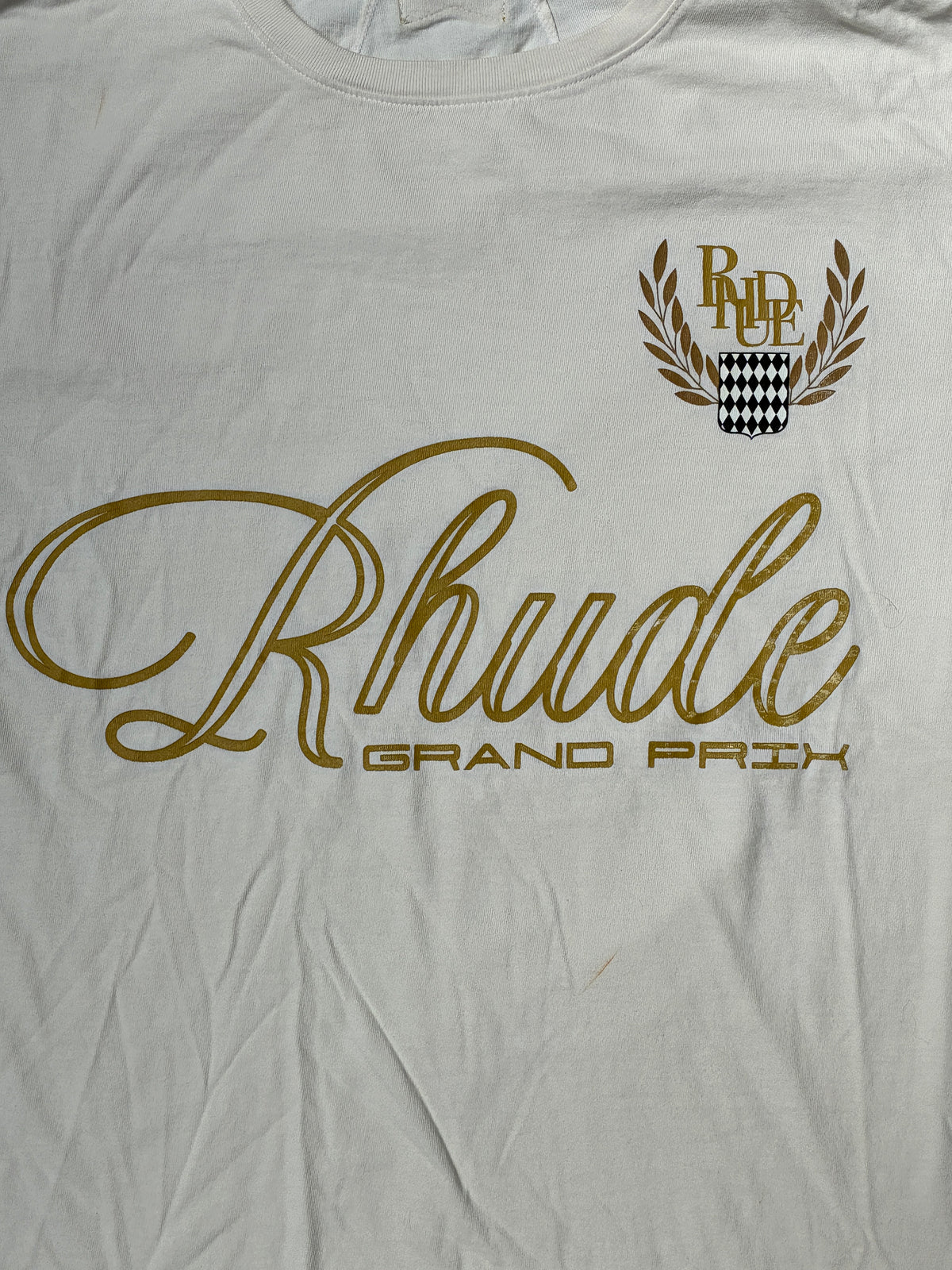Rhude Grand Prix T-Shirt White Small (Pre-Owned)