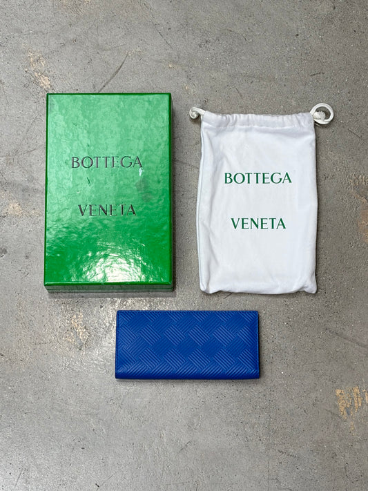 Bottega Veneta Cowhide Long Wallet Blue
