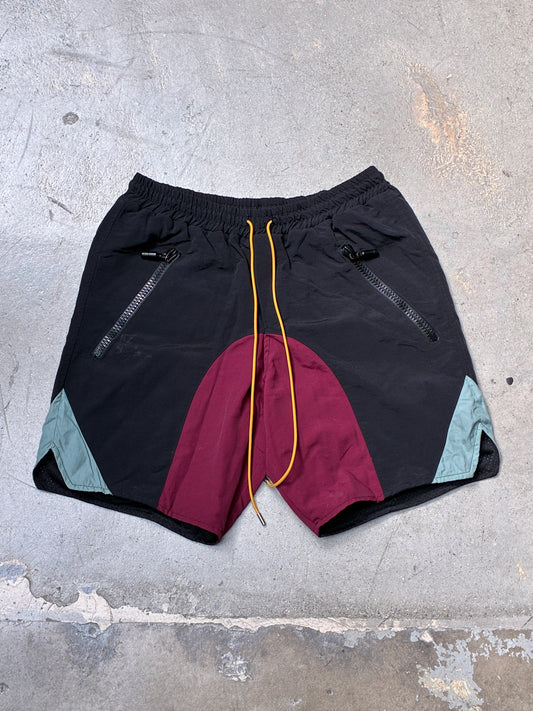 Rhude Panel Swim Shorts Black/Maroon (Small) (Pre-Owned)