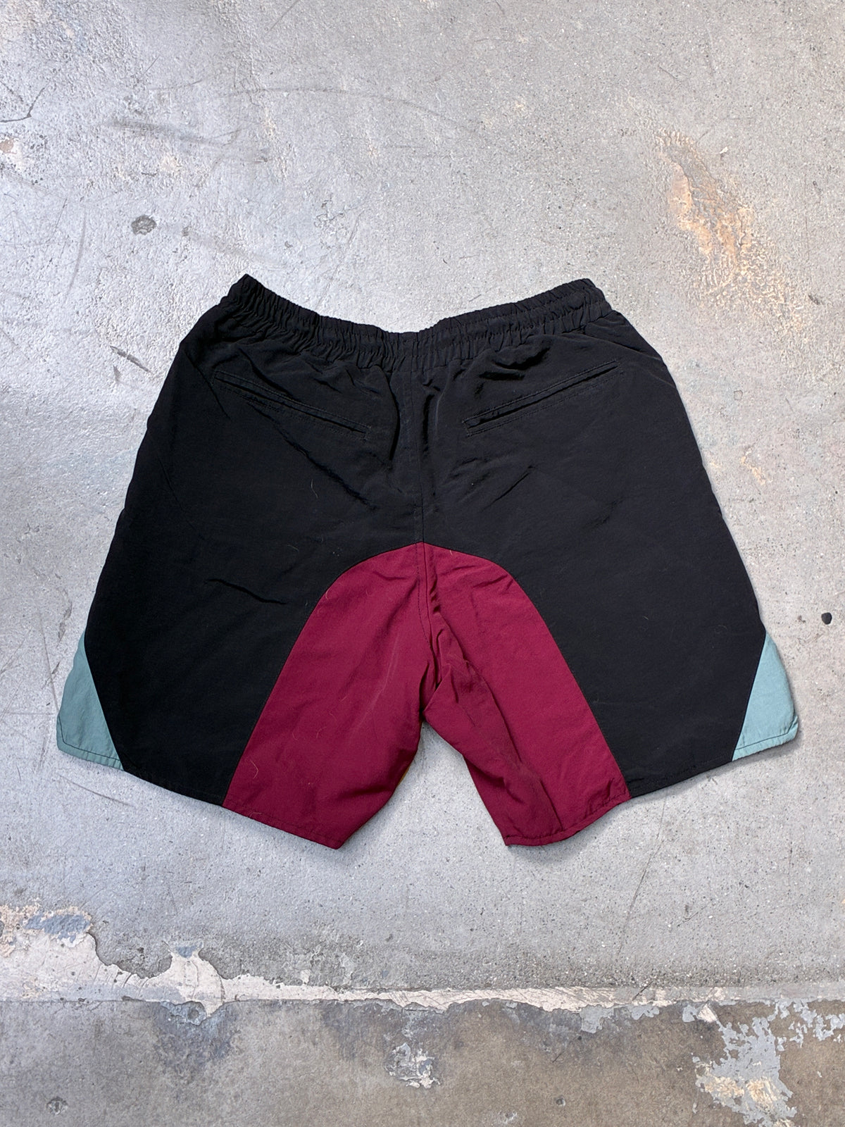 Rhude Panel Swim Shorts Black/Maroon (Small) (Pre-Owned)