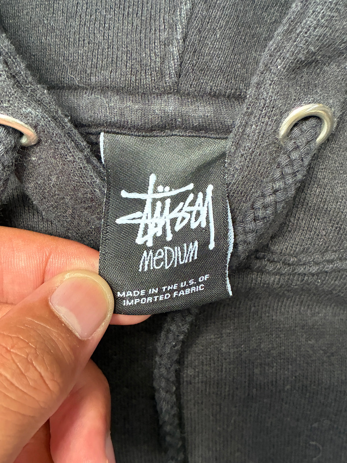 Vintage Stussy Hoodie Black Medium (Pre-Owned)