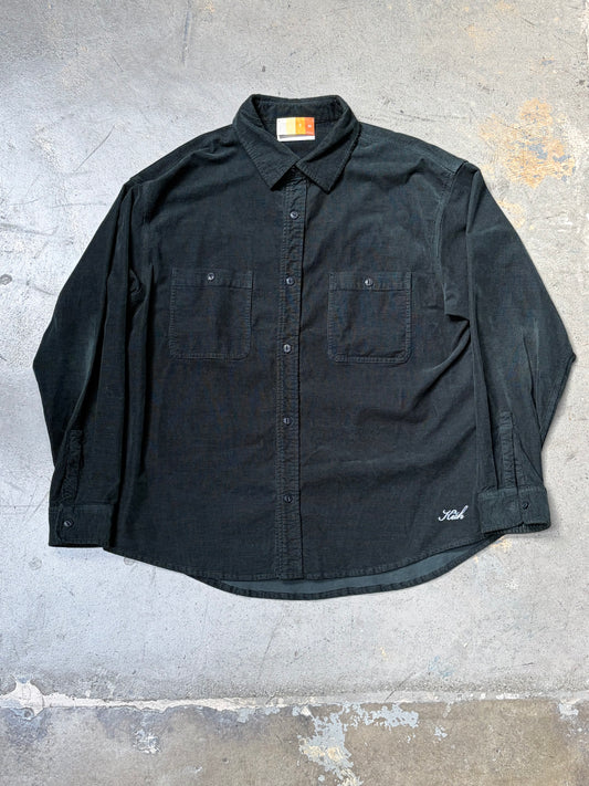 Kith Tweed Apollo Button-Up Shirt Dark Green Large (Pre-Owned)