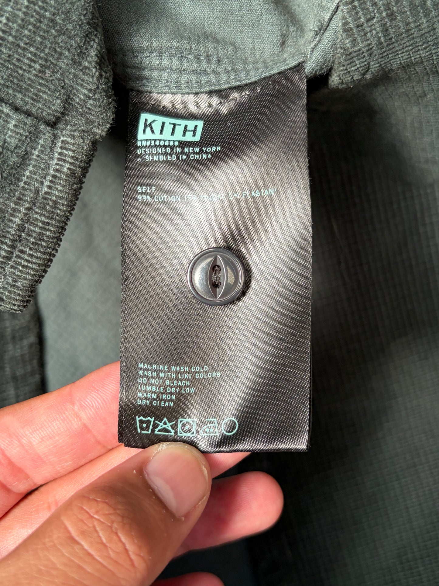 Kith Tweed Apollo Button-Up Shirt Dark Green Large (Pre-Owned)
