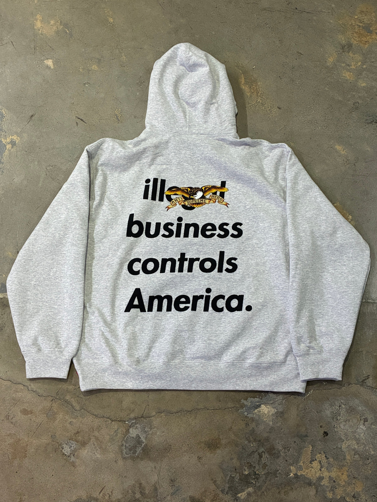 Supreme Antihero Hooded Sweatshirt (Heather Grey)