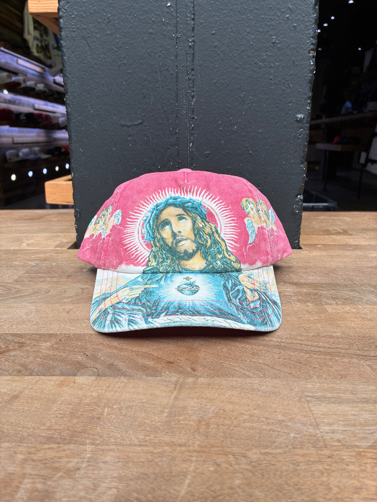 Supreme Jesus 5 Panel Hat (Lt. Red)