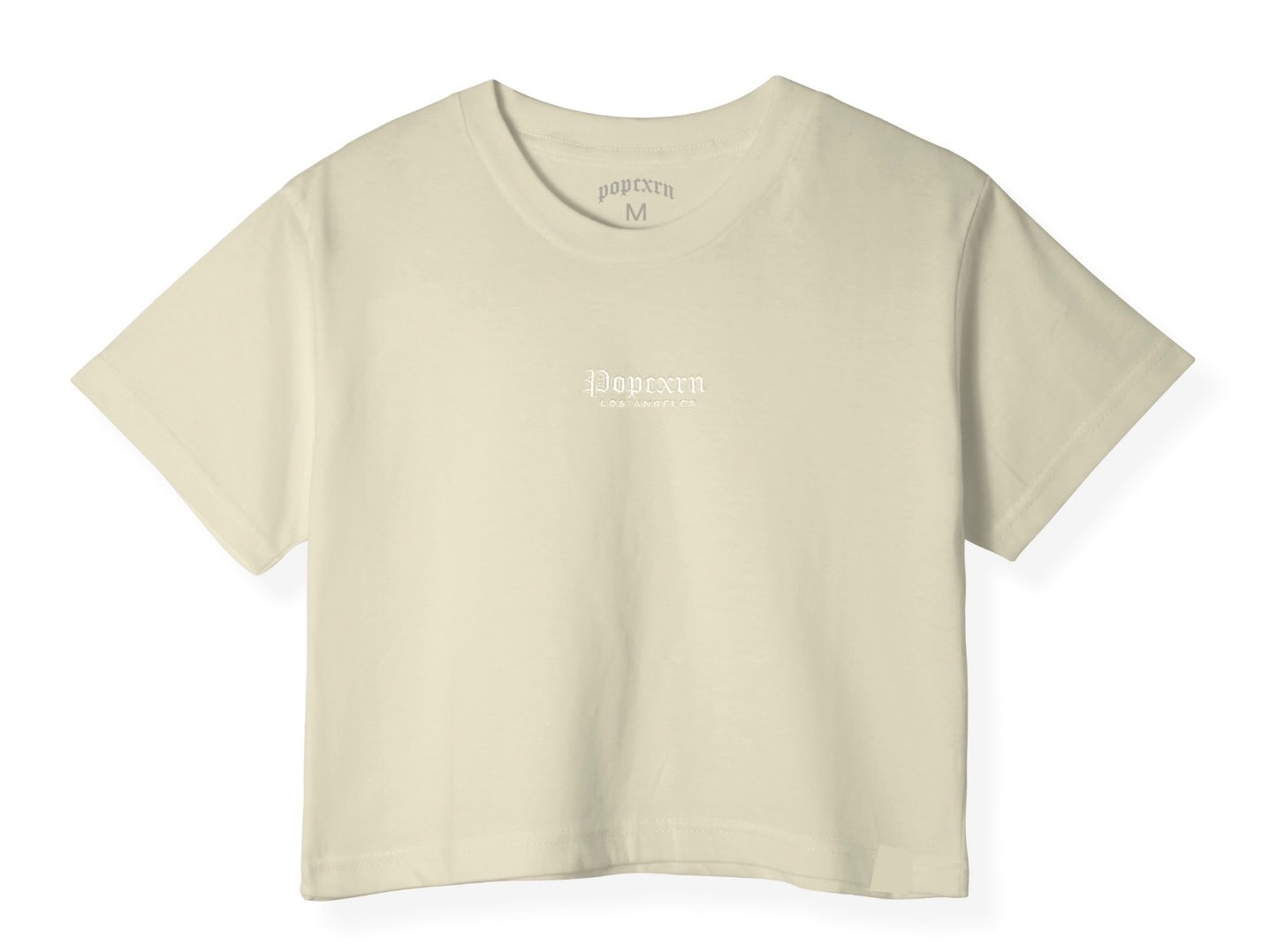 Popcxrn Women's Essential Logo Crop Top Cream