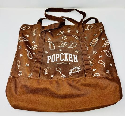 Popcxrn "Paisley" Tote Bag Brown