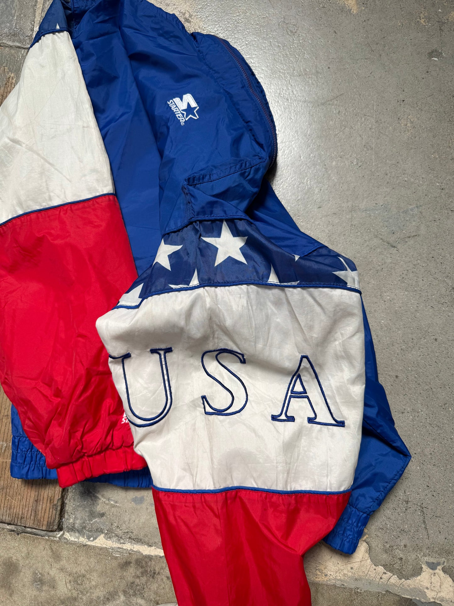 Starter 1996 Atlanta Olympics Jacket Blue/White/Red XL (Used)