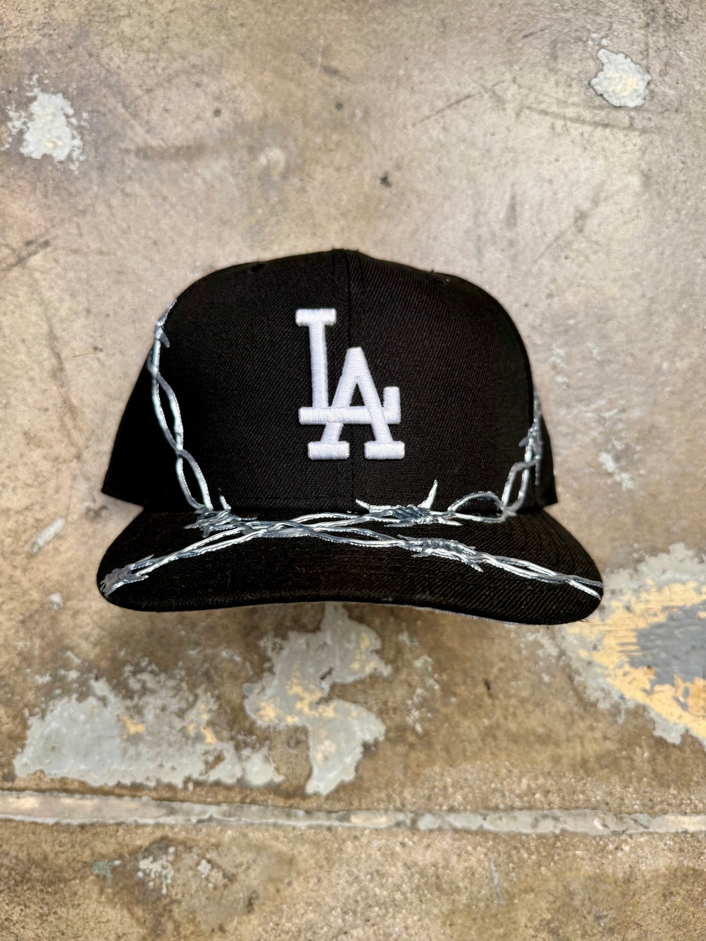 New Era Los Angeles Dodgers Barb Wire by Public Figure Fitted Hat Black 7 3/8