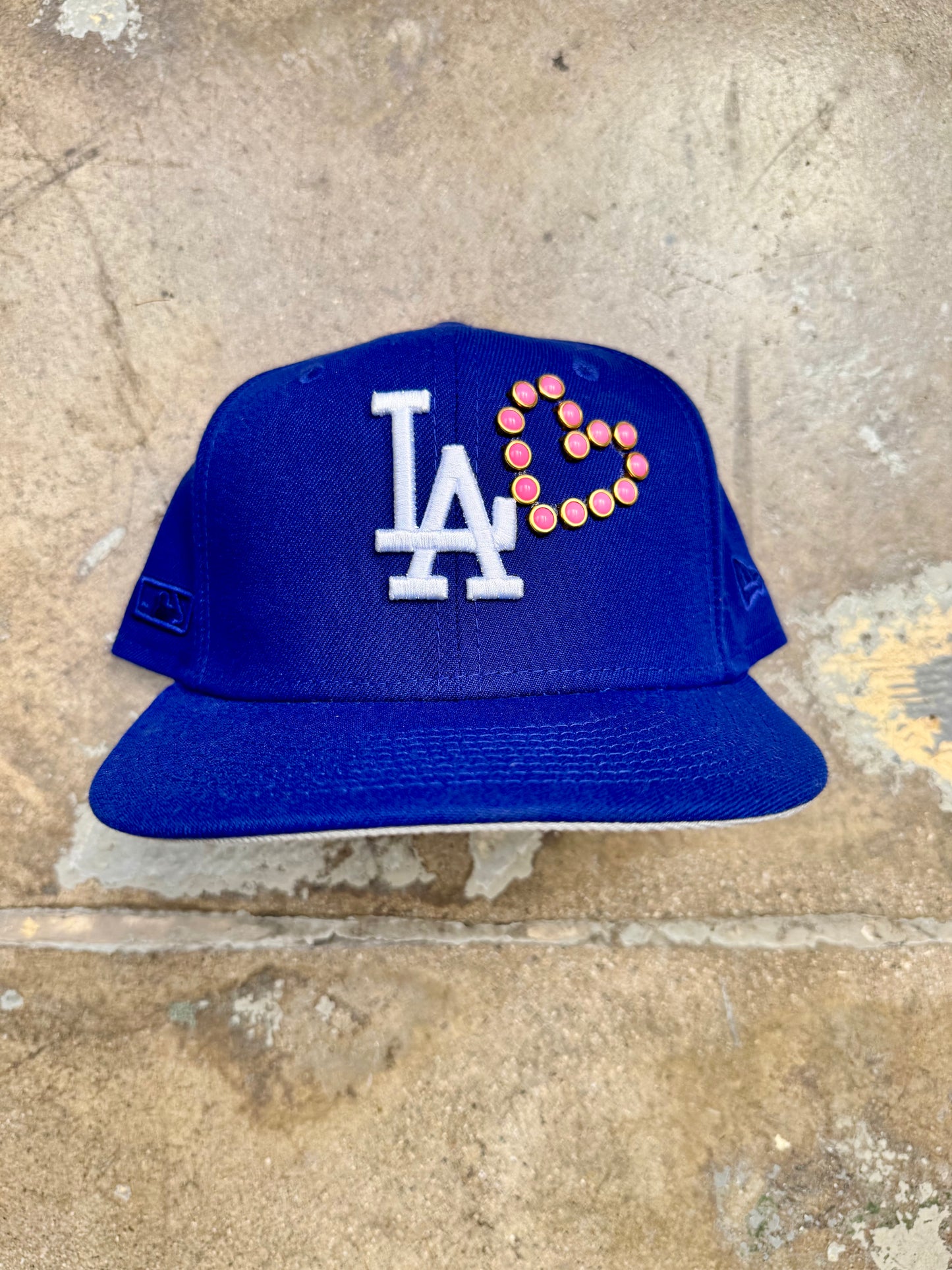 New Era Los Angeles Dodgers With Love by Public Figure Fitted Hat Blue 7 5/8