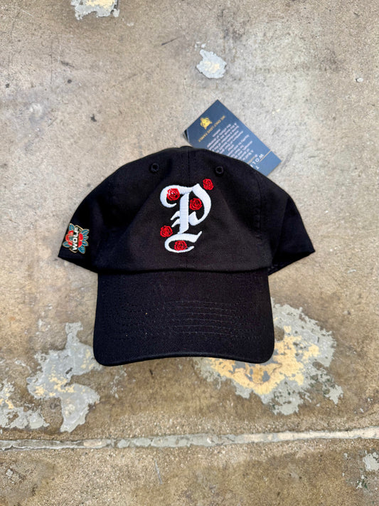 Wolf Collection "P" Rose Dad Hat Black