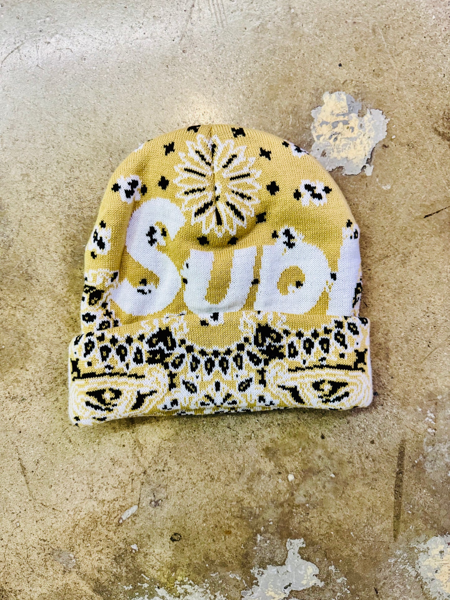 Supreme Bandana Big Logo Beanie TAN