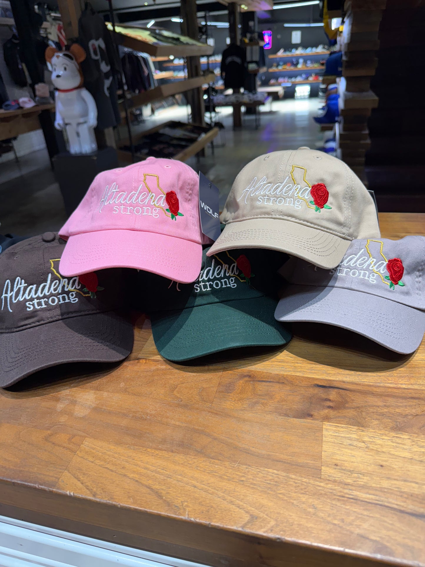 Wolf Collection Altadena Strong Cali Rose Dad Hat Various Colors