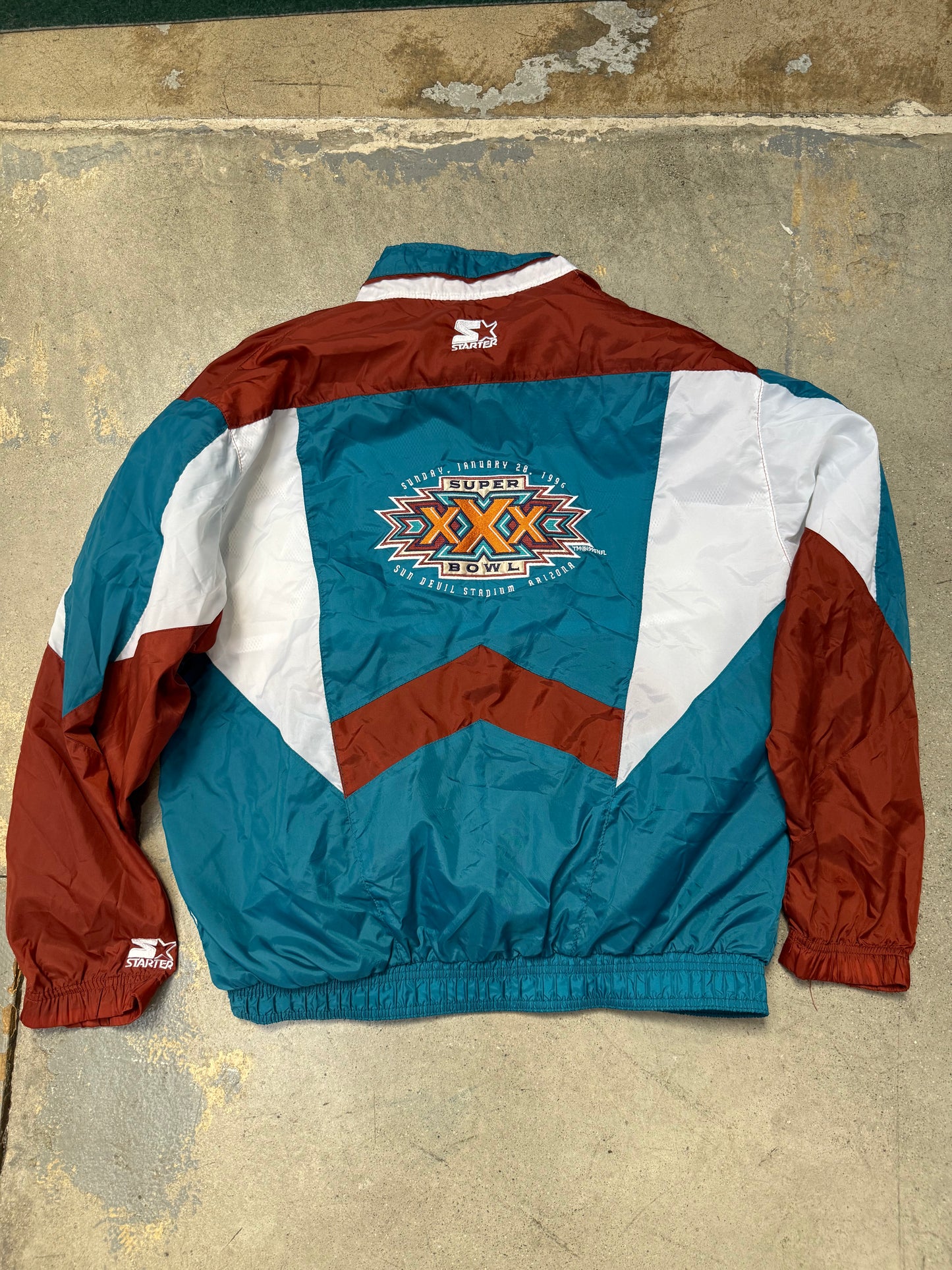 Starter Vintage Super Bowl XXX Jacket Teal/Burgundy Medium (Used)