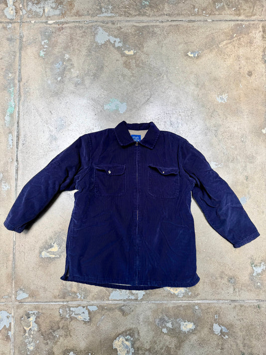 High Sierra Corduroy Sherpa Lined Zipper Jacket Navy XL