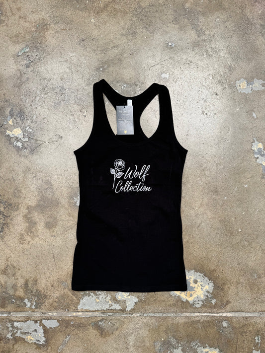 Wolf Collection Embroidered Womens Tank Black