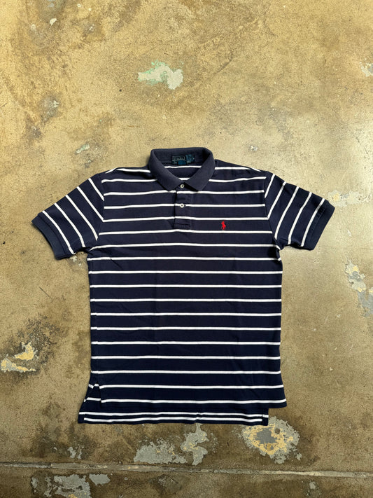 Ralph Lauren Striped Polo Navy/White S