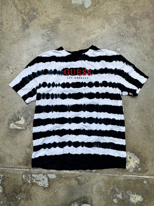 Guess Tye Dye T Shirt Black/White Medium