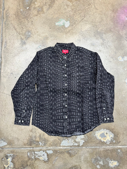 Supreme AOP Button up Denim Black M