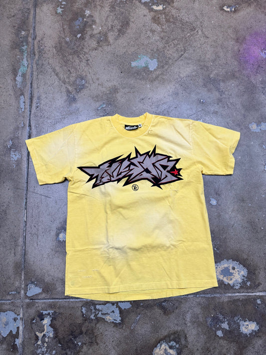 HellStar Cracks T Shirt yellow L