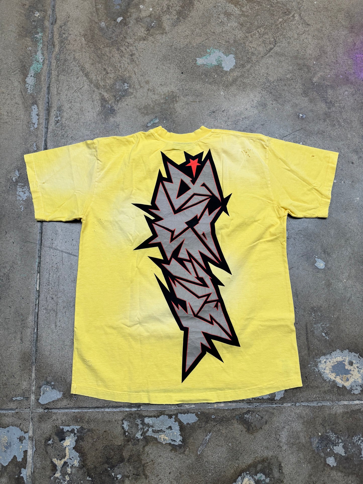 HellStar Cracks T Shirt yellow L
