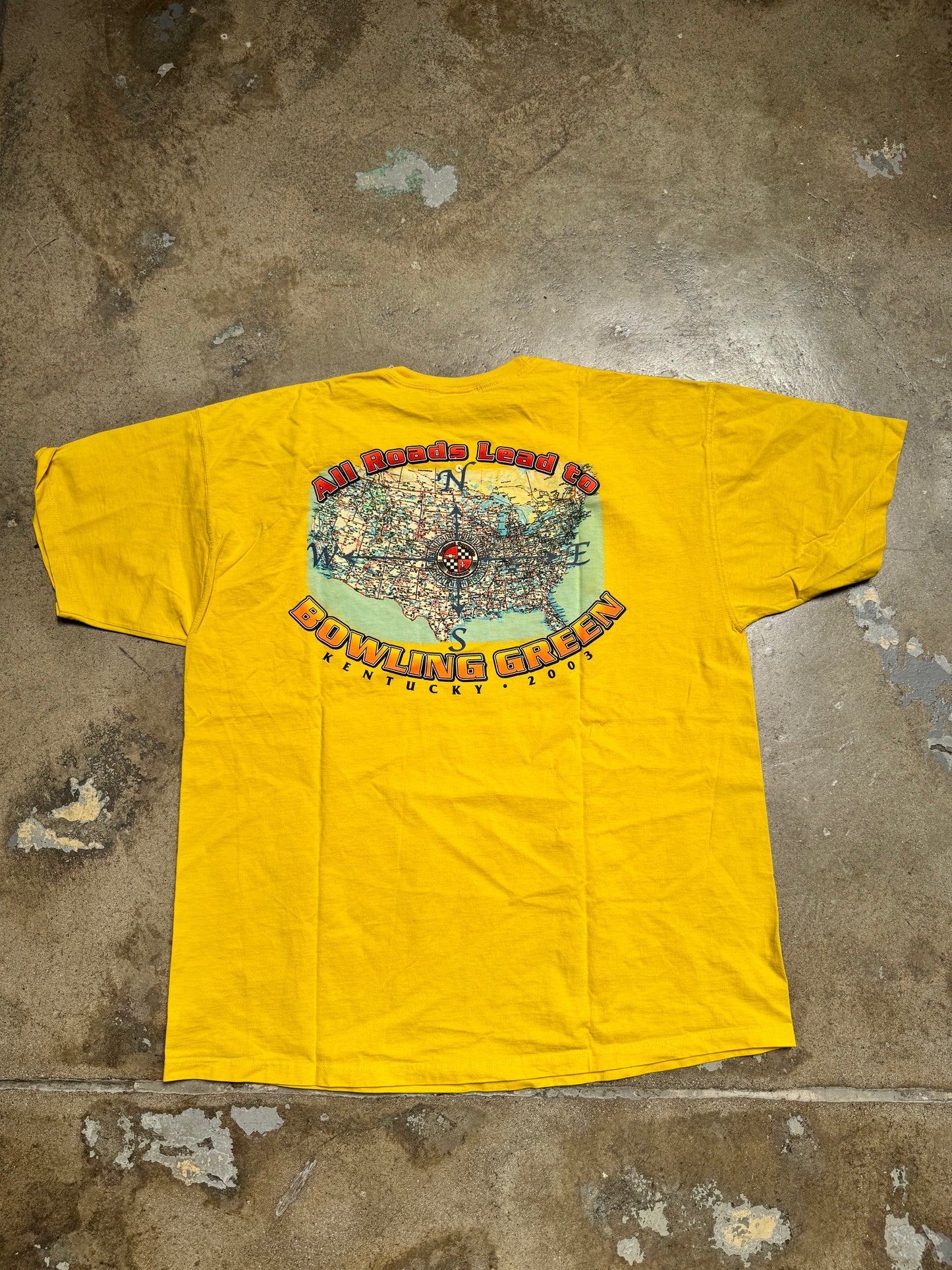 National Corvette Caravan Bowling Green,KY Yellow T Shirt XL