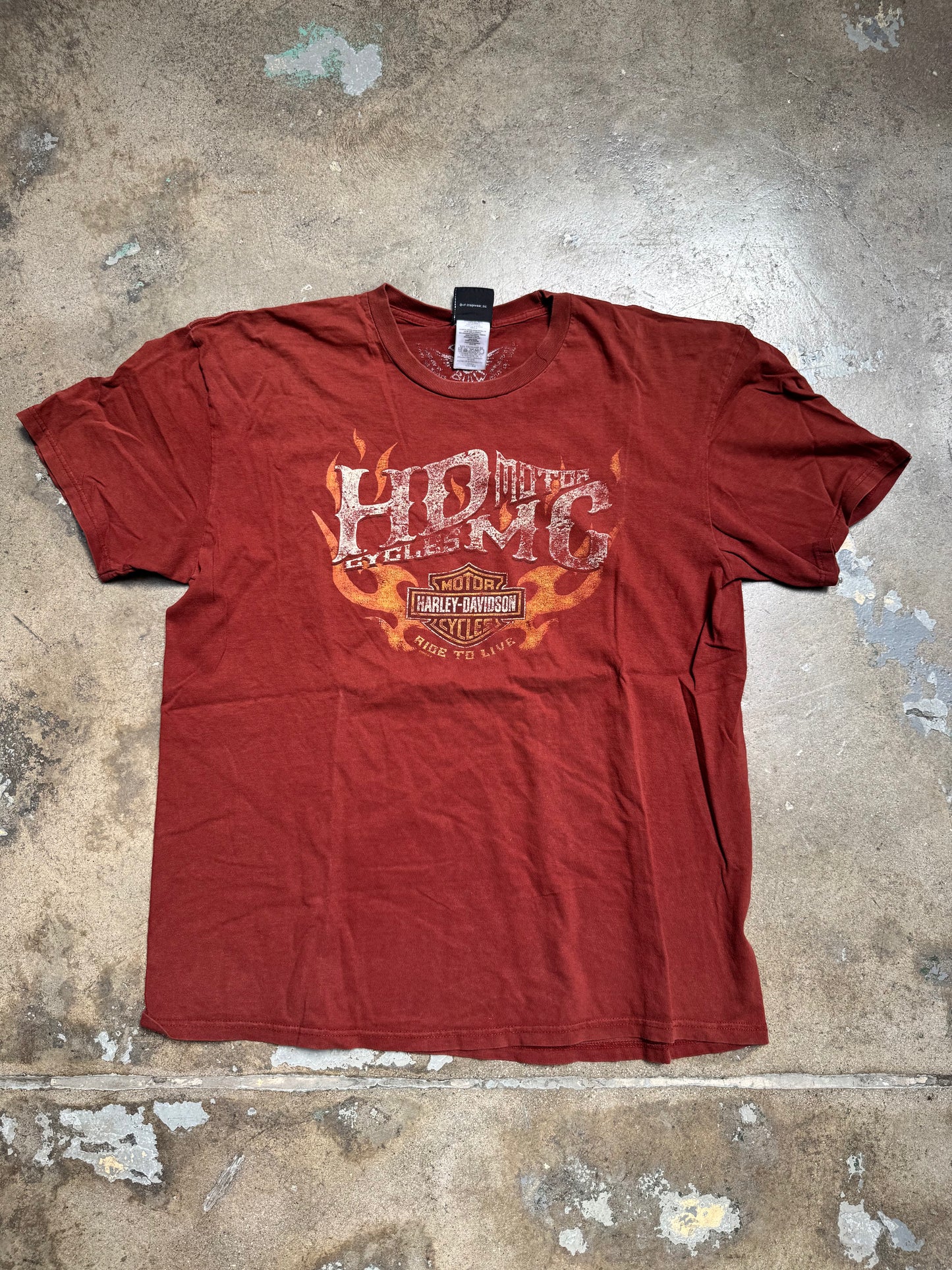 Harley Davidson Galesburg,IL T Shirt Rust Orange XL