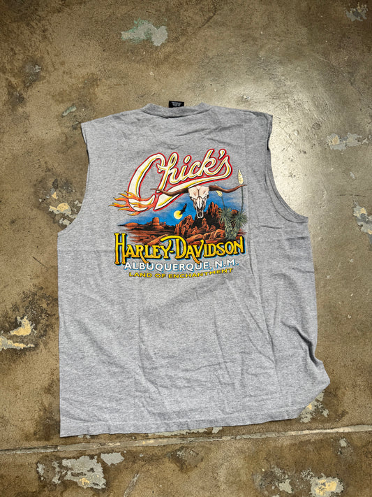 Harley Davidson "Chicks" Albuquerque,NM No Sleeve T Shirt Gray XXL