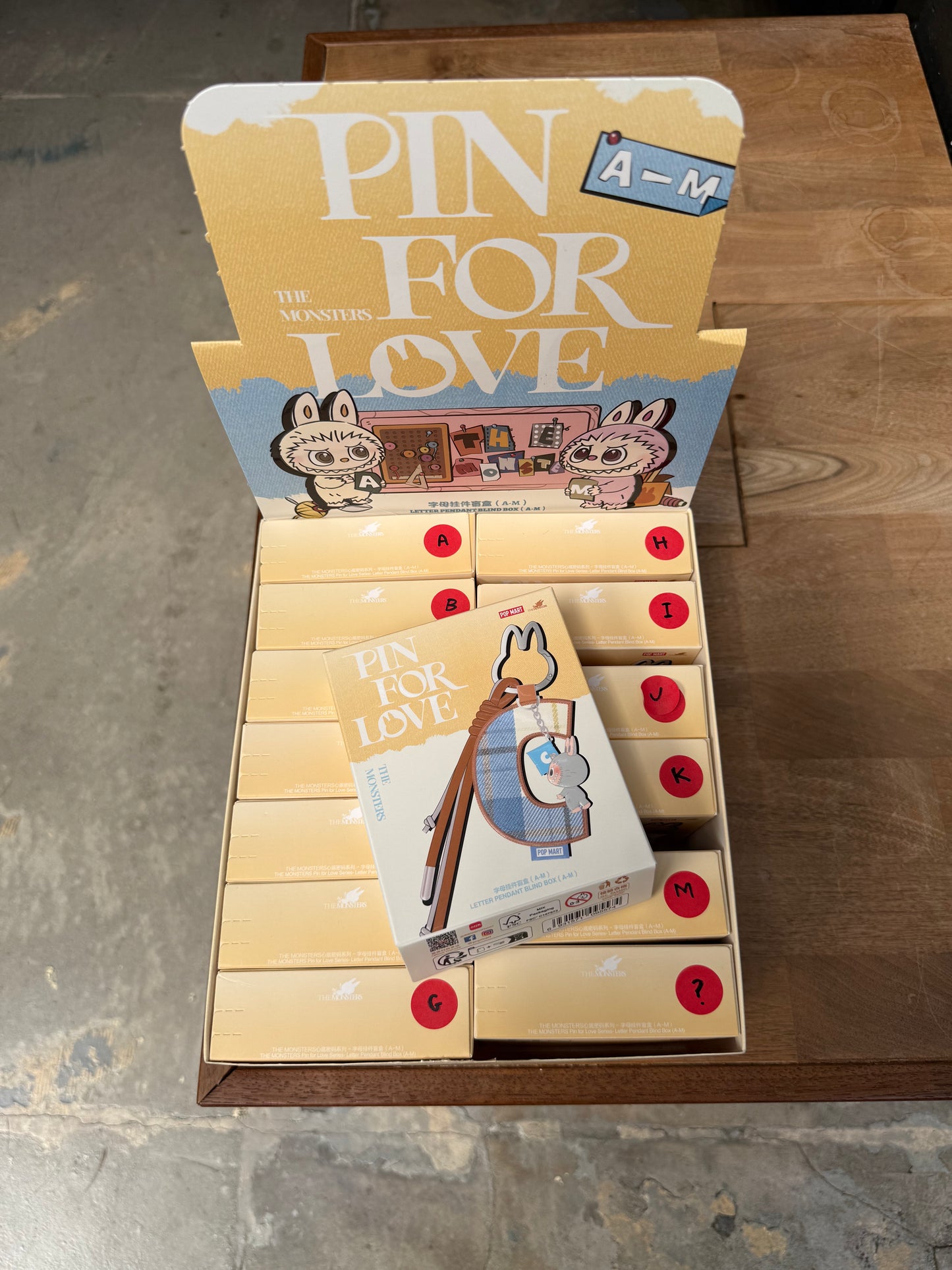 Pin For Love Labubu Letter Pendant Keychain (A-M)