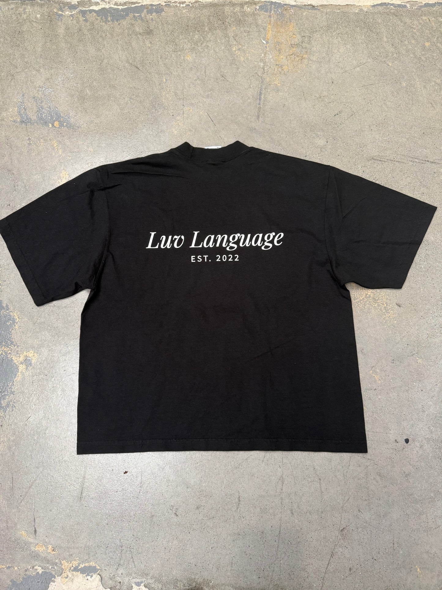 Luv Language 3 Year Anniversary Oversize T-Shirt Black