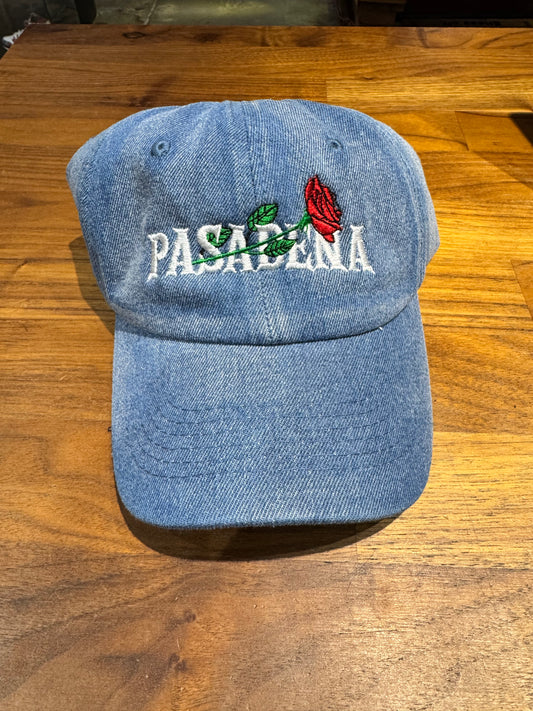 Wolf Collection Pasadena Rose Dad Hat Washed Denim