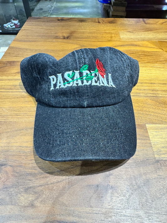 Wolf Collection Pasadena Rose Dad Hat Black Denim