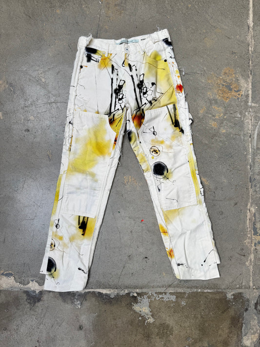 Off White Double Knee Jeans White