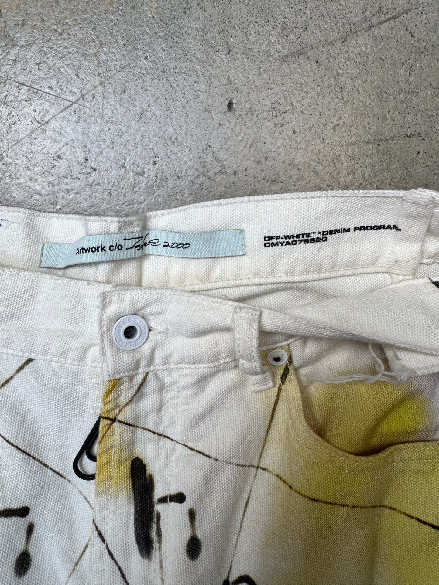 Off White Double Knee Jeans White