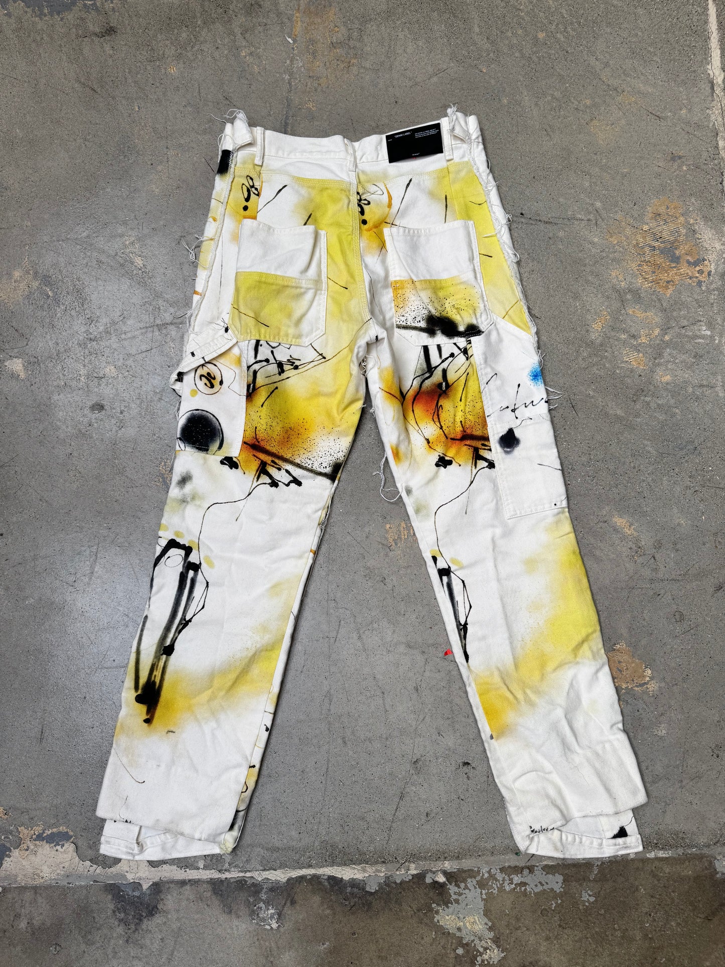 Off White Double Knee Jeans White