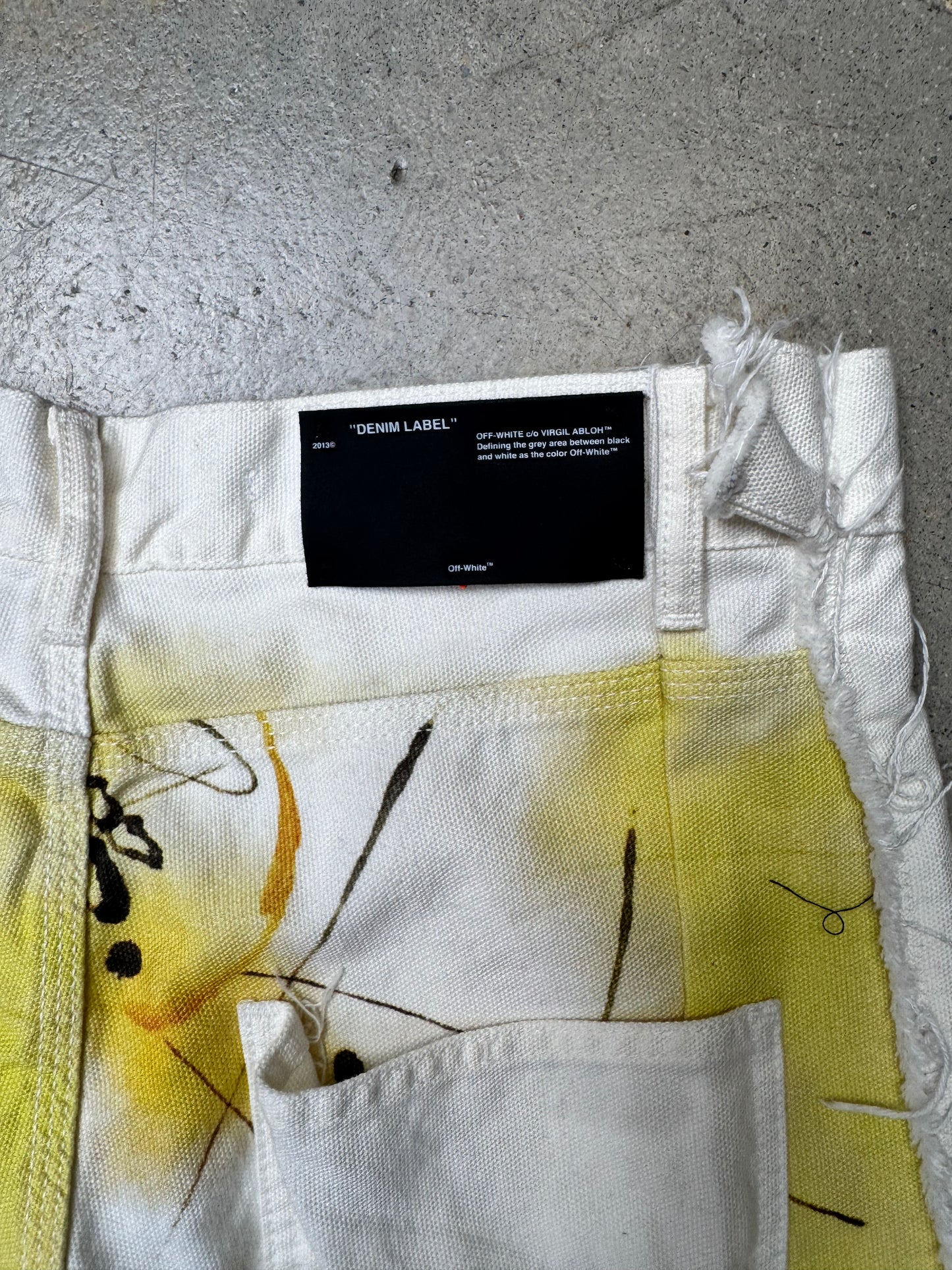 Off White Double Knee Jeans White