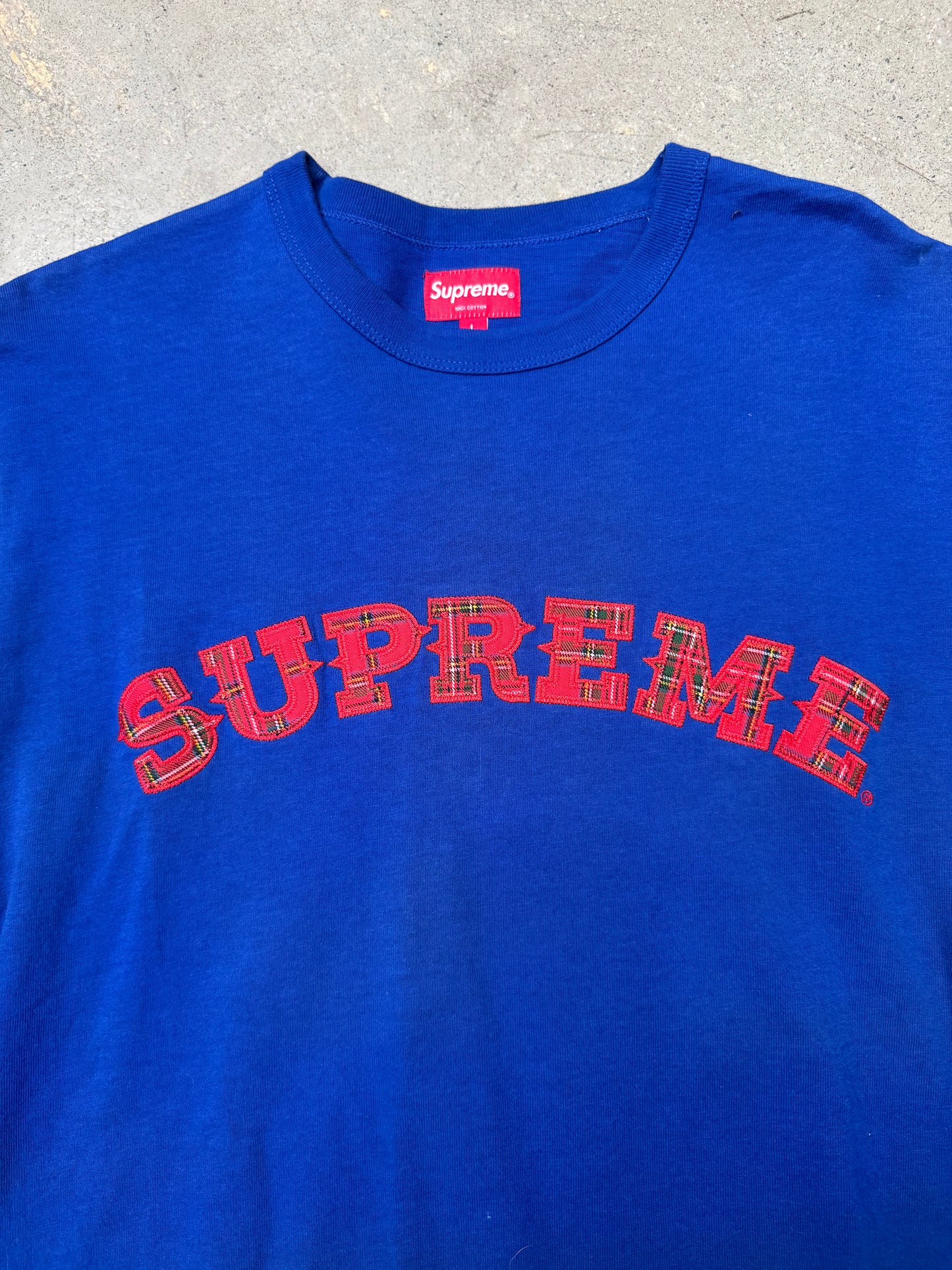 Supreme Arch Logo T Shirt Blue