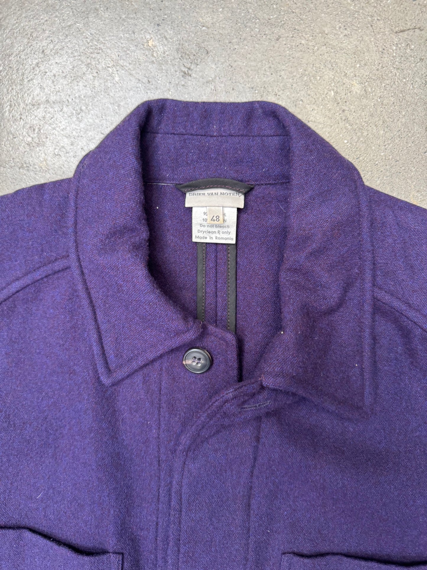 Dries Van Noten Chore Coat Purple Sz.48