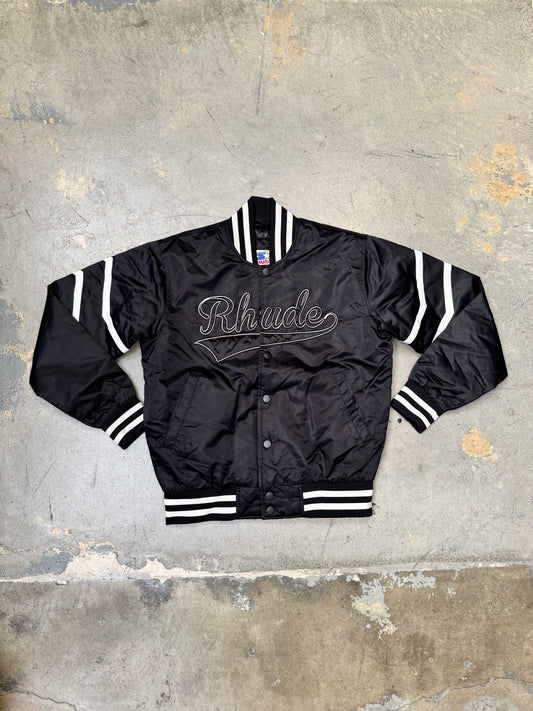 Rhude Starter Bomber Jacket Black/White Medium (Pre-Owned)