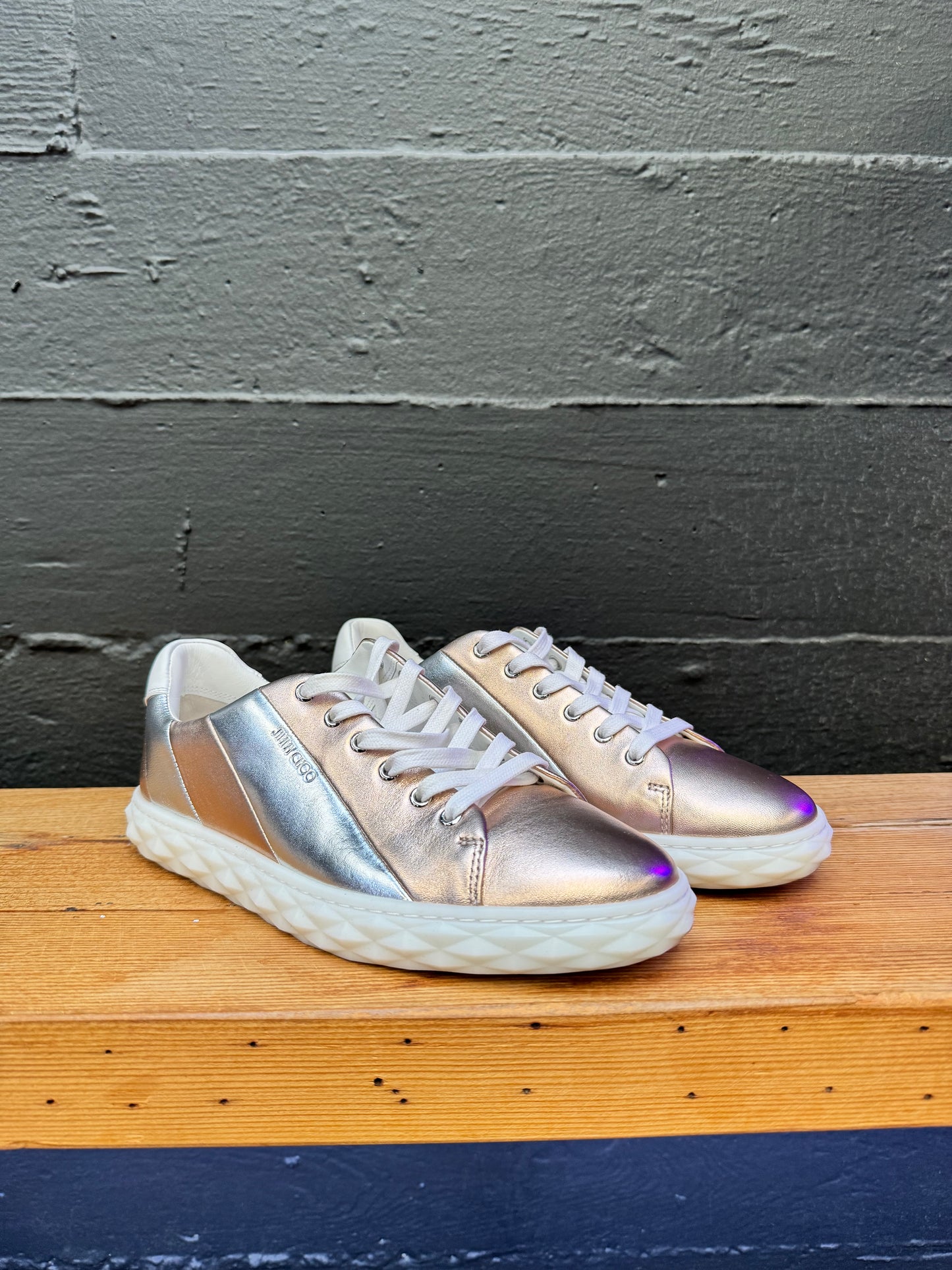 Jimmy Choo Diamond Light Low Sneakers (Pre-Owned) (Size 41, 8 or 8.5M)