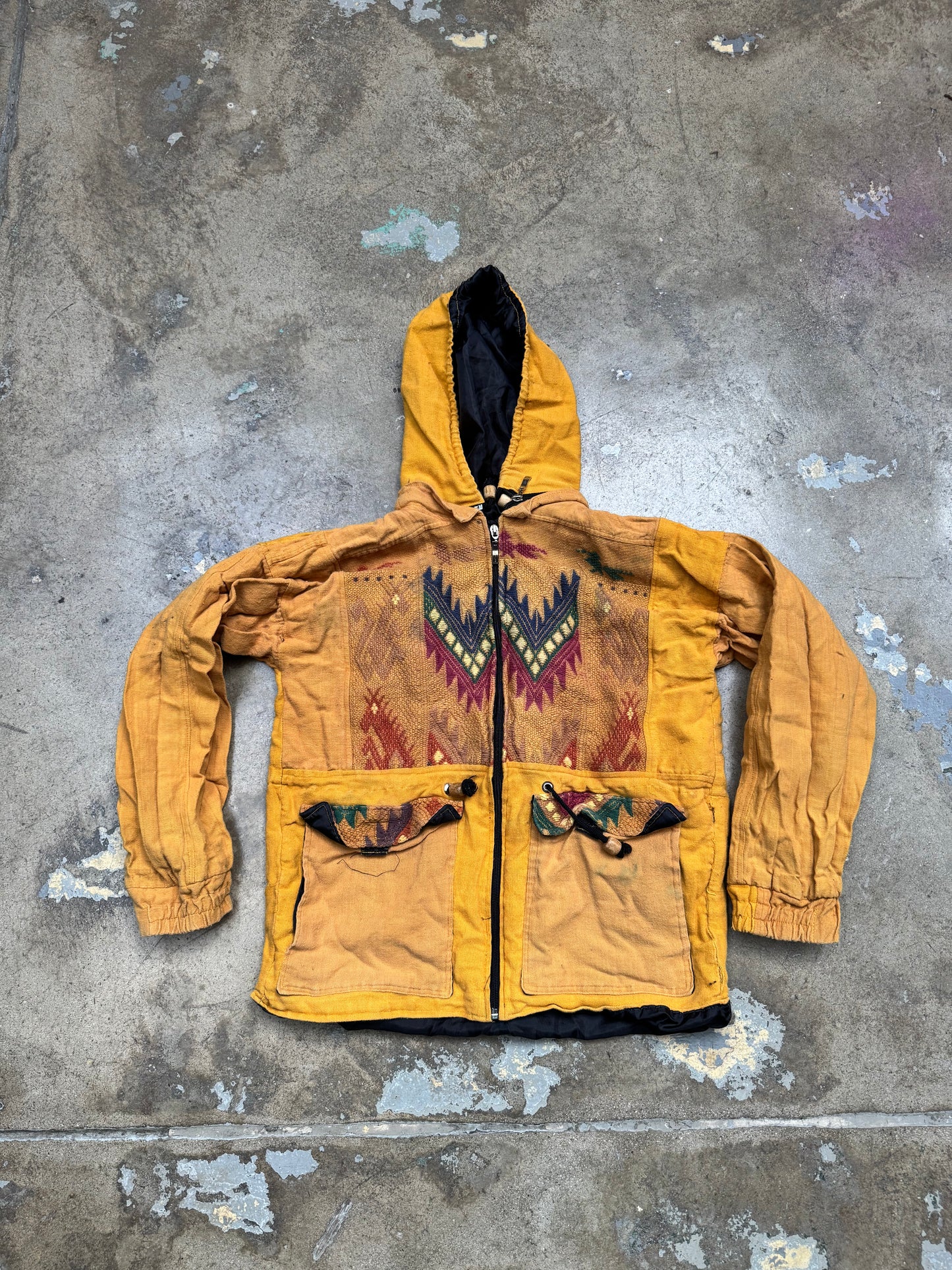 Native Zip Up removable hoodie Yellow/Multi S