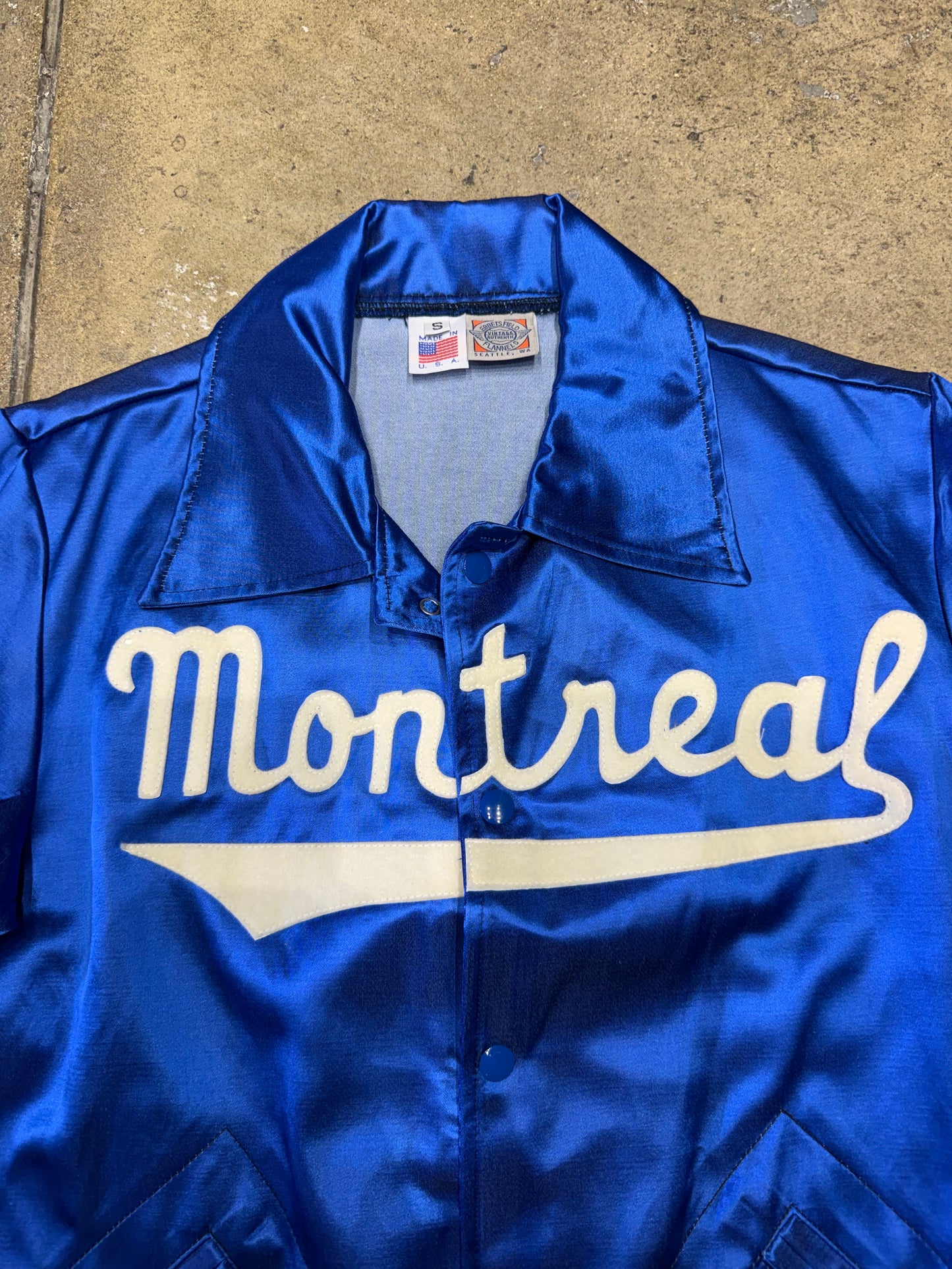 Vintage Ebbets Field Montreal Expos Jacket Blue Small (Pre-Owned)