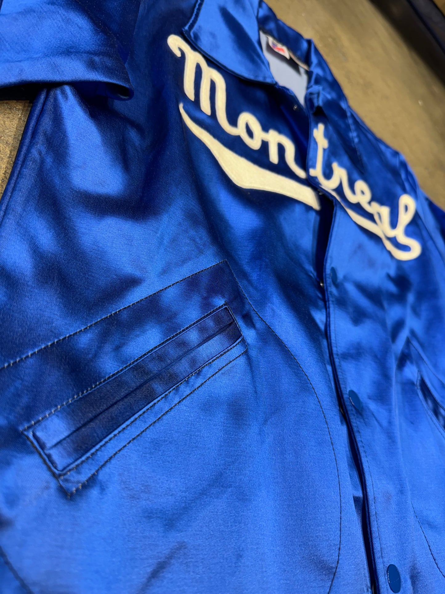 Vintage Ebbets Field Montreal Expos Jacket Blue Small (Pre-Owned)
