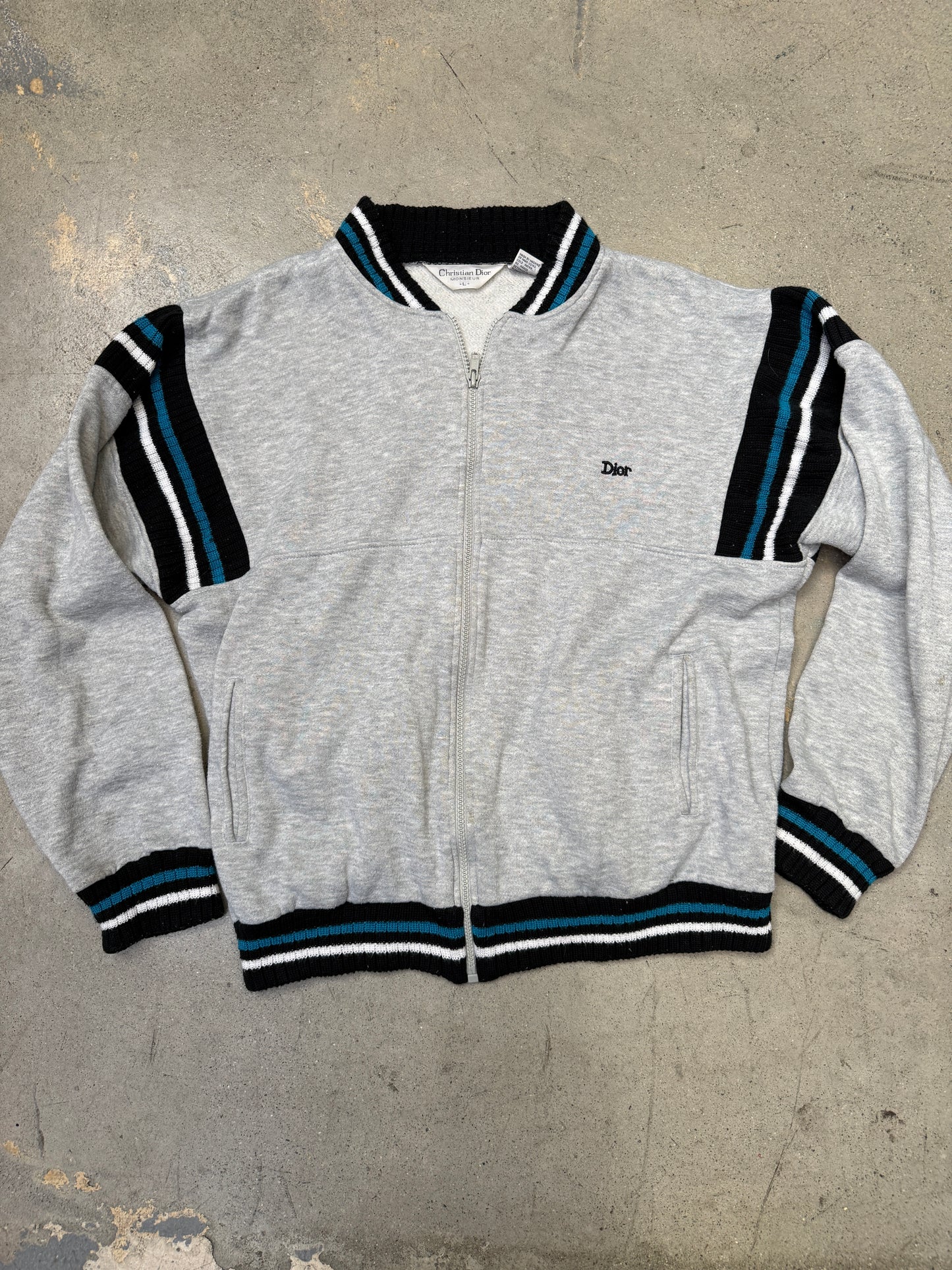 Christian Dior Monsieur Track Jacket Grey/Black/Blue Large (Pre-Owned)