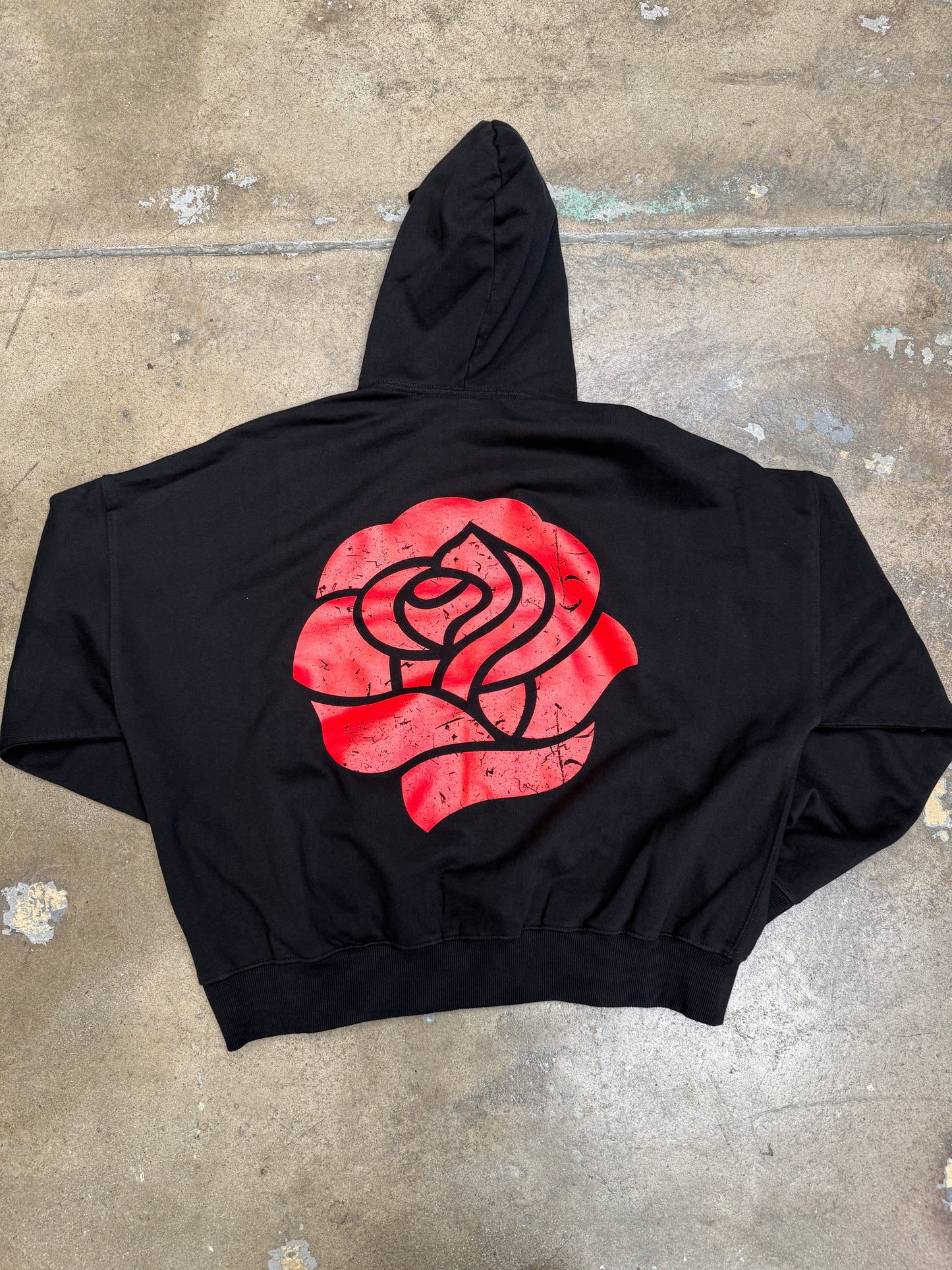 Neo Pasadena Since 2000 Rose Cropped Hoodie Black